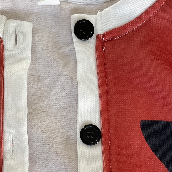 Red Cardigan with Black Cat Design - Picture 4 of 7